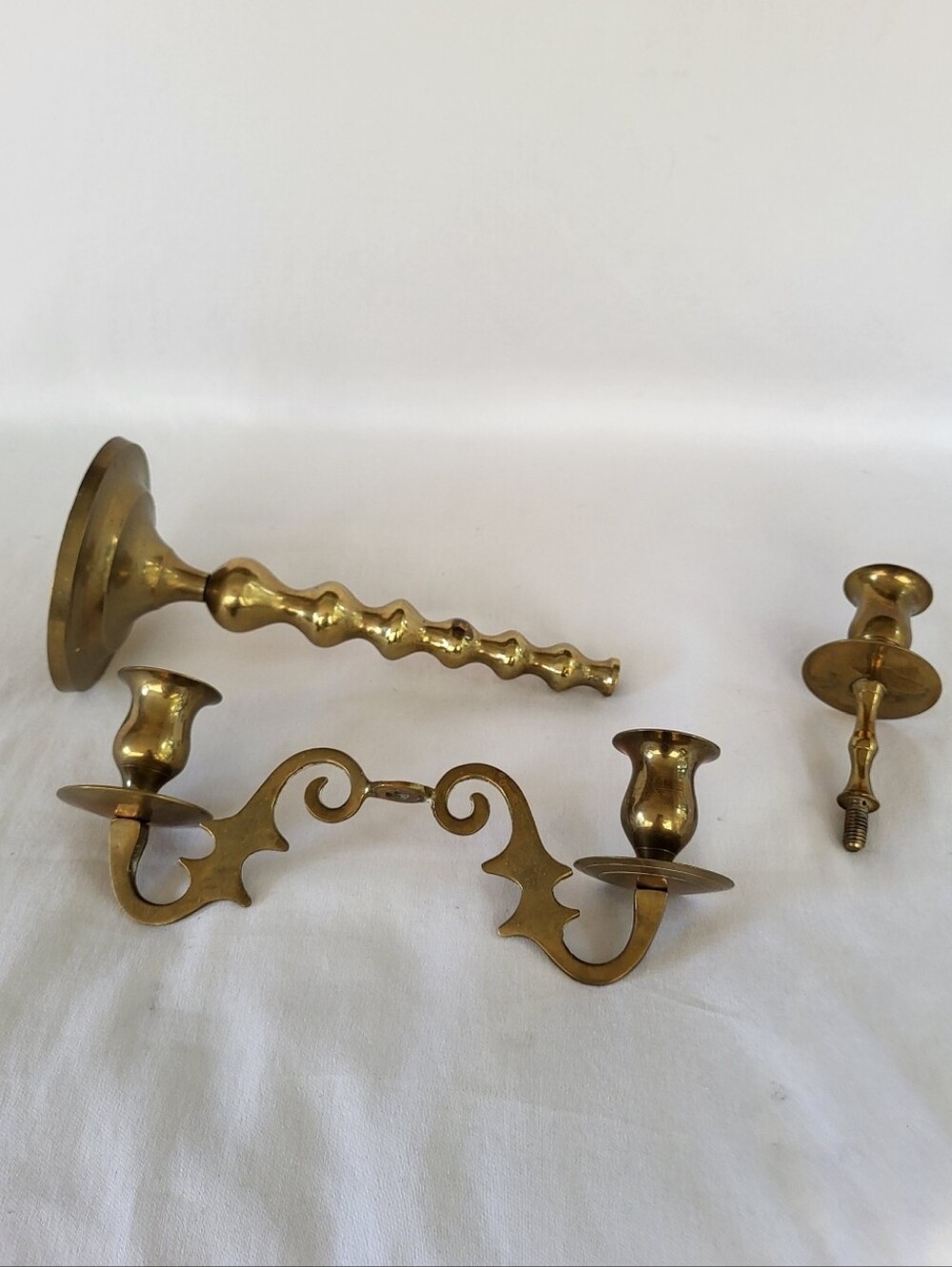 Vintage Brass 3-Arm Candelabra Candle Holder - Picture 5 of 5